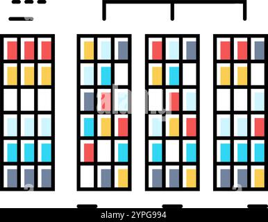 illustration vectorielle de l'icône de couleur de l'algorithme de tri radix Illustration de Vecteur