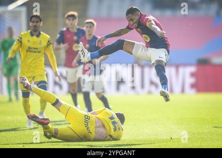 Raphael DIAS Belloli (Raphinha) de Barcelone lors du championnat espagnol de la Liga match de football entre le FC Barcelone et l'UD Las Palmas le 30 novembre 2024 à Estadi Lluis Companys à Barcelone, Espagne Banque D'Images