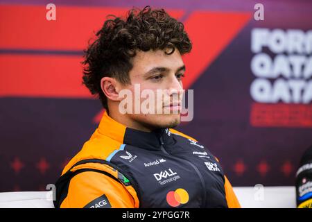 Lusail, Qatar. 30 novembre 2024. Lando Norris de l'écurie McLaren Formula 1 pendant le sprint. Ahmad Al Shehab/Alamy Live News. Banque D'Images