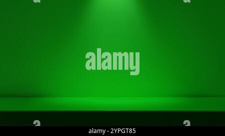 3D Vert salle vide avec table. Illustration de Vecteur
