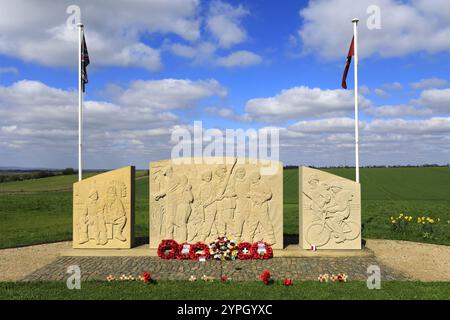 Le mémorial du 10e Bataillon Parachute Regiment, Burrough on the Hill village, Leicestershire, Angleterre, Royaume-Uni Banque D'Images