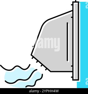 illustration vectorielle d'icône de couleur de ventilation d'admission d'air frais Illustration de Vecteur