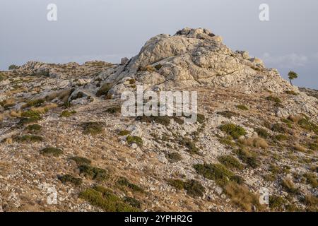 Puig Caragoli, 945 metros, Camino del Archiduque, Cami de S'Arxiduc -, Valldemossa, Mallorca, Îles Baléares, Espagne, Europe Banque D'Images