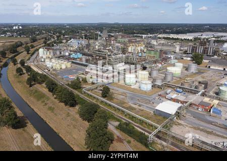 Air liquide exploite plusieurs usines dans le parc chimique d’OQ Chemicals dans la ville d’Oberhausen : des usines de séparation et de liquéfaction de l’air GA Banque D'Images