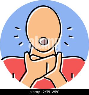 illustration vectorielle d'icône de couleur d'accident de blessure domestique étouffant Illustration de Vecteur