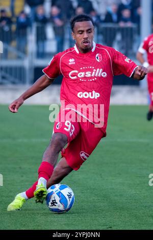 Brixia, Italie. 30 novembre 2024. Mehdi Dorval de SSC Bari lors du match de championnat italien de Serie B entre Brescia Calcio et SSC Bari au stade Mario Rigamonti le 30 novembre 2024, Brixia, Italie. Crédit : Roberto Tommasini/Alamy Live News Banque D'Images