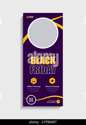 Black Friday Sale Rollup bannière ou standee design Illustration de Vecteur