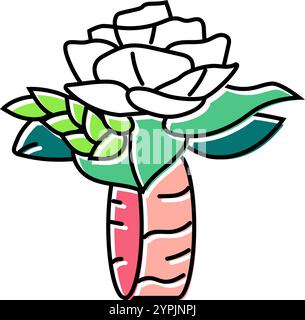 corsage de poignet bouquet fleur couleur icône illustration vectorielle Illustration de Vecteur