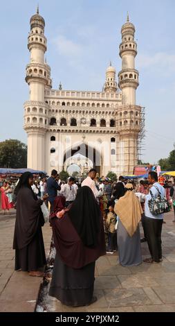 Le Charminar à Hyderabad, Telegana, Inde Banque D'Images