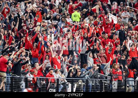 Las Vegas, Nevada, États-Unis. 30 novembre 2024. Photo générale prise pendant le match de football universitaire avec le Nevada Wolf Pack et les rebelles UNLV au stade Allegiant de Las Vegas, Nevada. Christopher Trim/CSM/Alamy Live News Banque D'Images