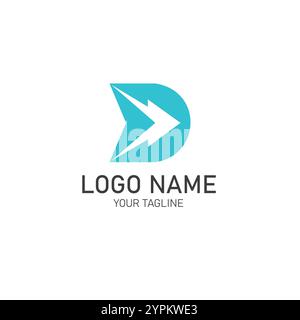 Logo composé d'un texte vectoriel abstrait utilisant la lettre D. Illustration de Vecteur