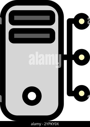 Symbole de réseau de serveur - icône d'intelligence artificielle. Illustration de Vecteur