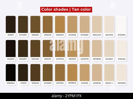 Palette de couleurs, nuances de couleur Tan/brun, harmonie des couleurs, ensemble de couleurs plates à la mode, nuances Illustration de Vecteur