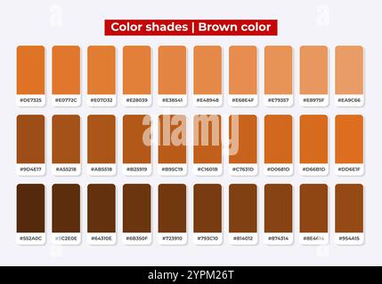 Palette de couleurs, nuances de couleur marron, harmonie des couleurs, ensemble de couleurs plates à la mode, nuances Illustration de Vecteur