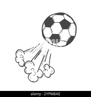 Ballon de football Football Bounce Doodle illustration de dessin Illustration de Vecteur