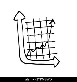 Icône de vecteur de diagramme commercial. Illustration simple avec contour noir. Les statistiques et les analyses sont en panne. Elément d'esquisse de l'infographie. Schéma financier de Grow Illustration de Vecteur