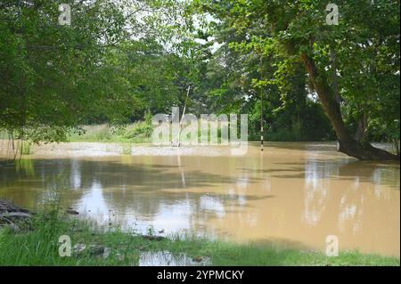 Niveau élevé de la rivière Kedah à Alor Setar Malaisie. Banque D'Images