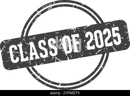 classe de 2025 timbre rond isolé sur fond transparent. classe de timbre 2025 Illustration de Vecteur