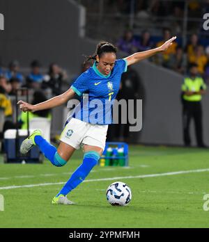 Gold Coast, Australie. 1er décembre 2024, la brésilienne Aline Amaro lors du match amical international, Australie - Brésil. Crédit : Kleber Osorio/Alamy Live News Banque D'Images