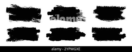 Fond grunge d'éclaboussures d'encre. Peinture noire grunge, coups de pinceau à encre. Illustration de Vecteur