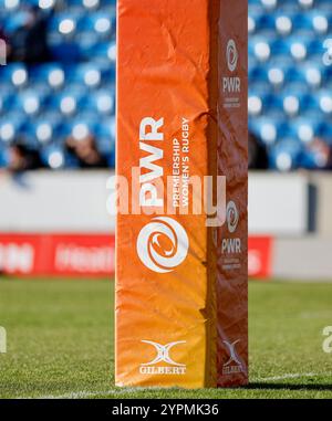 1er décembre 2024 ; Salford Community Stadium, Salford, Lancashire, Angleterre; Allianz Premiership Womens Rugby, Sale Sharks versus Leicester Tigers ; les parrains PWR de la première équipe féminine de rugby Banque D'Images