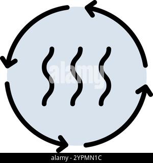 Icône de couleur de ventilation d'air. Systèmes de chauffage, de ventilation et de refroidissement pour la climatisation intérieure. Ventilateurs, évents et équipements de régulation de température. Illustration de Vecteur
