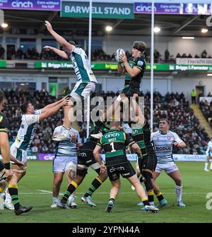 Northampton, Royaume-Uni. 29 novembre 2024. Alex Coles de Northampton en action lors du Gallagher Premiership Rugby match opposant les Northampton Saints à Gloucester Rugby au Cinch Stadium le 29 novembre 2024 à Londres, en Angleterre. Crédit : Gary Mitchell, GMP Media/Alamy Live News Banque D'Images