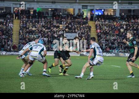 Northampton, Royaume-Uni. 29 novembre 2024. James Ramm de Northampton en action lors du Gallagher Premiership Rugby match opposant les Northampton Saints à Gloucester Rugby au Cinch Stadium le 29 novembre 2024 à Londres, en Angleterre. Crédit : Gary Mitchell, GMP Media/Alamy Live News Banque D'Images