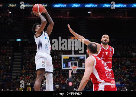 Christian Vital (Bertram Derthona Tortona) lors de l'EA7 Emporio Armani Milano vs Bertram Derthona Tortona, match italien de basket-ball Serie A à Assago (mi), Italie, 01 décembre 2024 Banque D'Images