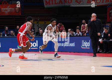 Christian Vital (Bertram Derthona Tortona) lors de l'EA7 Emporio Armani Milano vs Bertram Derthona Tortona, match italien de basket-ball Serie A à Assago (mi), Italie, 01 décembre 2024 Banque D'Images