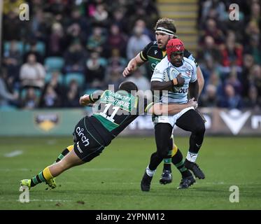 Christian Wade de Gloucester en action lors du Gallagher Premiership Rugby match opposant Northampton Saints contre Gloucester Rugby au Cinch Stadium le 30 novembre 2024 à Londres, en Angleterre. Banque D'Images