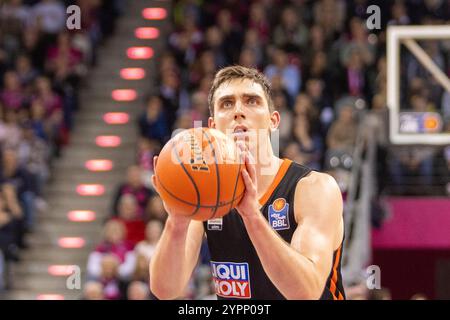 Bonn, Deutschland. 1er décembre 2024. Tobias Jensen (Rationpharm Ulm, #07) Telekom Baskets Bonn vs. ratiopharm Ulm, Basketball, Easy Credit BBL 10.Spieltag, 2024/2025, 01.12.2024 Foto : Eibner-Pressefoto/Gerhard Wingender Credit : dpa/Alamy Live News Banque D'Images