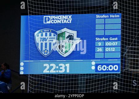 Lemgo, Deutschland. 1er décembre 2024. Stand 22:31 GER, TBV Lemgo Lippe v. TSV Hannover-Burgdorf, Handball, 1. Bundesliga, 12 ans. Spieltag, Spielzeit 2024/2025, 01.12.2024 Foto : Eibner-Pressefoto/Jan Rollinger crédit : dpa/Alamy Live News Banque D'Images