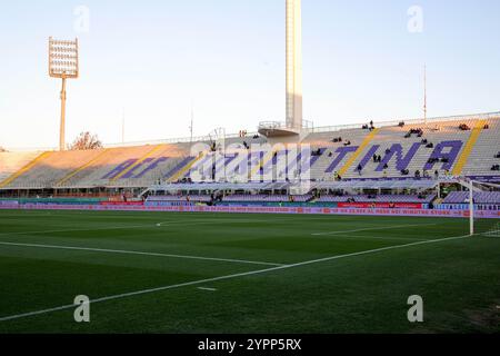 Stade Artemio franchi, Florence, Italie. 1er décembre 2024. Football italien Serie A ; Fiorentina versus Inter Milan ; vue générale à l'intérieur du stade crédit : action plus Sports/Alamy Live News Banque D'Images