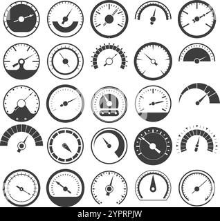 Icônes infographiques de l'indicateur de mesure de niveau Illustration de Vecteur