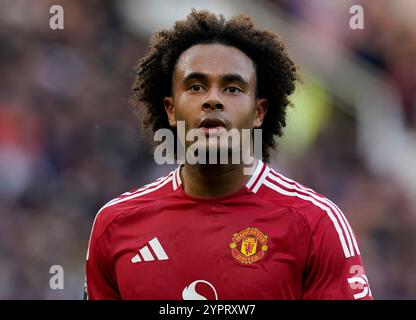 Manchester, Royaume-Uni. 1er décembre 2024. Joshua Zirkzee de Manchester United lors du match de premier League à Old Trafford, Manchester. Le crédit photo devrait se lire : Andrew Yates/Sportimage crédit : Sportimage Ltd/Alamy Live News Banque D'Images