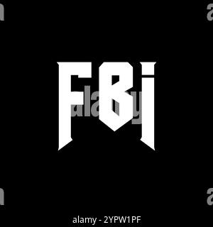 Conception de logo de lettre du FBI pour la société de technologie. Combinaison de couleurs noir et blanc de conception de logo du FBI. Logo du FBI, vecteur du FBI, conception du FBI, icône du FBI, alph du FBI Illustration de Vecteur