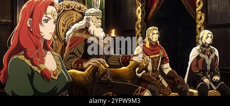 Le Seigneur des anneaux : la guerre des Rohirrim (2024) réalisé par Kenji Kamiyama et mettant en vedette Luke Pasqualinom, Brian Cox et Miranda Otto. Aventure animée sur Helm Hammerhand et la forteresse légendaire de Helm's Deep. Publicité toujours À USAGE ÉDITORIAL EXCLUSIF. Crédit : BFA / Warner Bros Banque D'Images