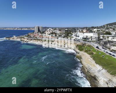 Vue aérienne de la crique et de la plage de la Jolla à San Diego en Californie. Destination de voyage aux États-Unis Banque D'Images