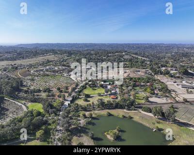 Vue aérienne sur Rancho Santa Fe ville super riche à San Diego, Californie, États-Unis, Amérique du Nord Banque D'Images