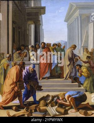 Saint Paul prêchant à Éphèse, Eustache le sueur, 1649, huile sur toile, Galerie nationale, Londres, Angleterre, Grande-Bretagne Banque D'Images