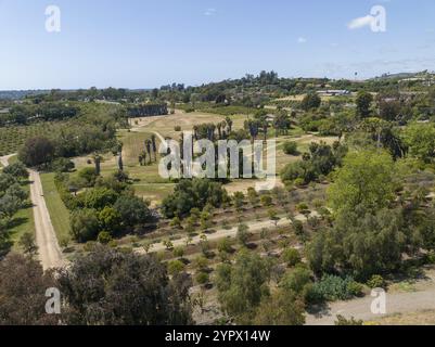 Vue aérienne sur le paysage de la vallée verte de Rancho Santa Fe à San Diego, Californie, États-Unis, Amérique du Nord Banque D'Images