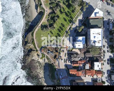 Vue aérienne des falaises et du littoral de la Jolla, San Diego, Californie, États-Unis, Amérique du Nord Banque D'Images