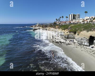 Vue aérienne de la crique et de la plage de la Jolla à San Diego en Californie. Destination de voyage aux États-Unis Banque D'Images