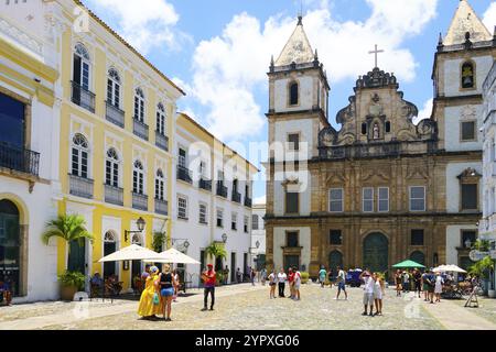 Église Sao Francisco à Pelourinho, dans le centre historique de Salvador Bahia. Brésil. Pelourinho, dans le centre historique de Salvador Bahia. Febrau Banque D'Images