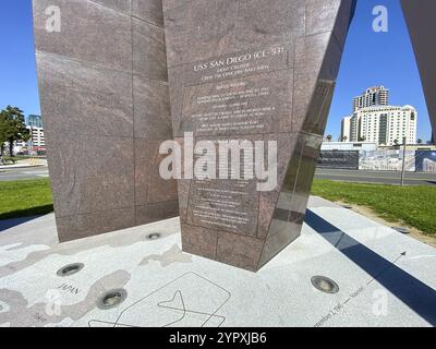 USS San Diego Memorial au port, San Diego, Californie, États-Unis, 18 avril, 2020, Amérique du Nord Banque D'Images