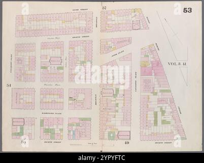 Carte délimitée par 9th Street, Fourth Avenue, 4th Street, University place, planche 53 1857 - 1862 par Perris, William Banque D'Images