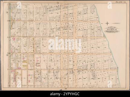 Plaque 25:[ délimitée par Rochester Avenue, Carroll Street, Schenectady Avenue, Crown Street, Troy Avenue, Montgomery Street, Albany Avenue, Malbone Street, Kingston Avenue et Atlantic Avenue.] 1886 par Robinson, E. (Elisha) Banque D'Images