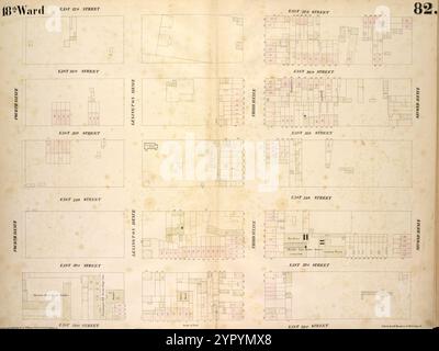 Carte délimitée par East 37th Street, second Avenue, East 32nd Street, Fourth Avenue, planche 82 1854 par Perris, William Banque D'Images