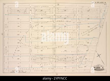 Carte Bound by Forty-Fourth produits, City Line, Fifty-second produits, Fourth Ave. ; Including Forty-Fifth produits, quarante-Sixth, Forty-Seventh, Forty-Eighth, Forty-Ninth, Fifenth, cinquante et unième., cinquième avenue, sixième avenue, septième avenue, huitième avenue, Vol. 4. Plaque, O. 1880 Banque D'Images